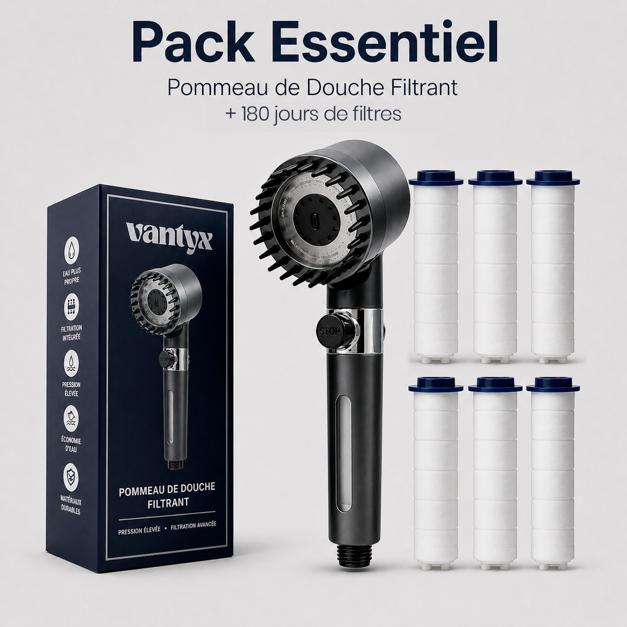 Pommeau de Douche Filtrant - Pack Essentiel