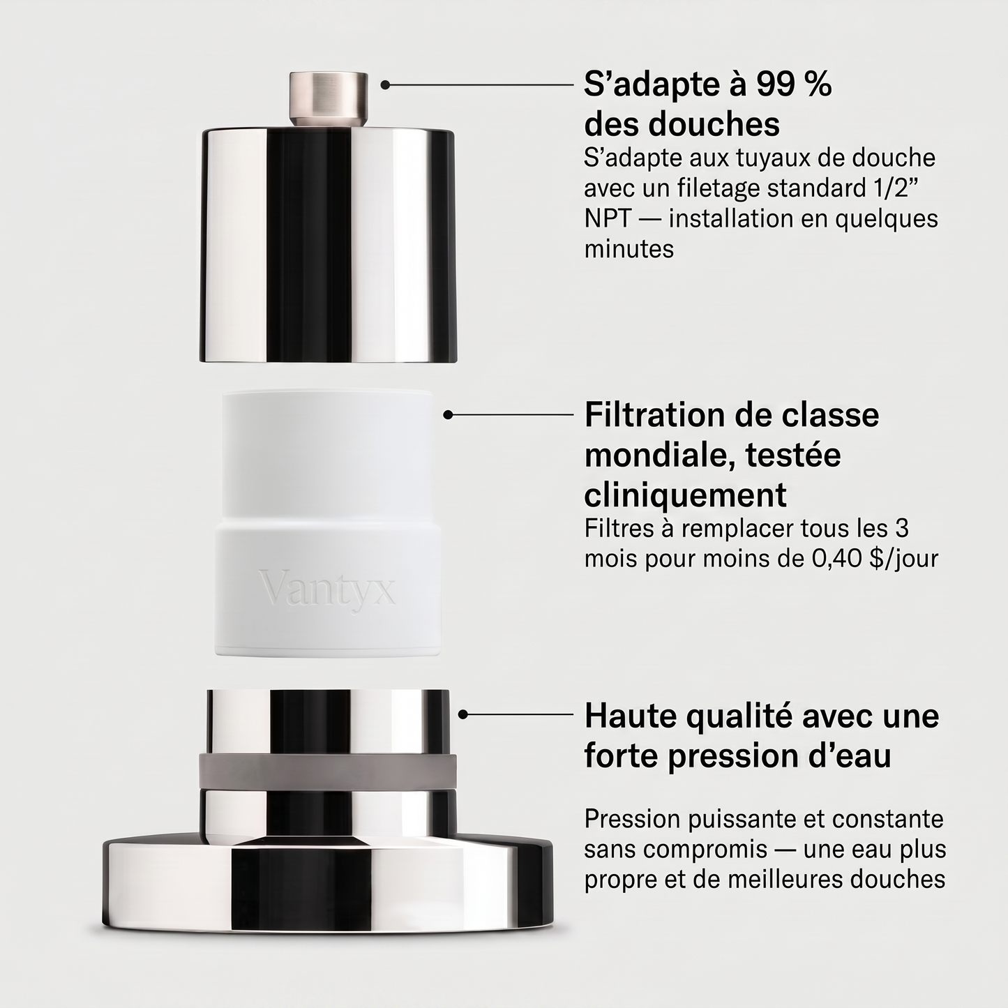 Tête de Douche Filtrante Vantyx