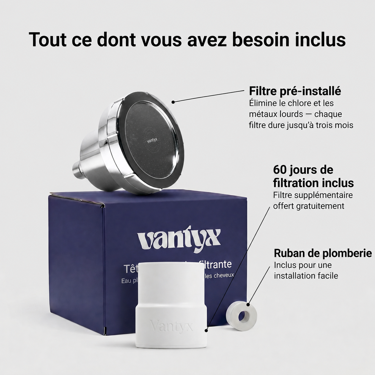 Tête de Douche Filtrante Vantyx